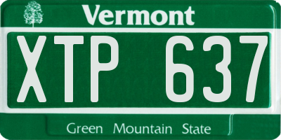 VT license plate XTP637