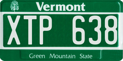 VT license plate XTP638