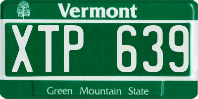 VT license plate XTP639