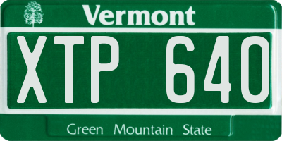 VT license plate XTP640