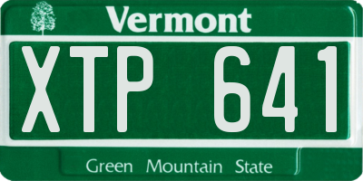 VT license plate XTP641