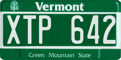 VT license plate XTP642