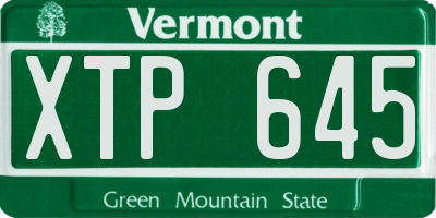 VT license plate XTP645