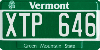 VT license plate XTP646