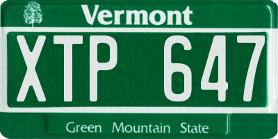VT license plate XTP647