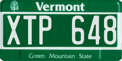 VT license plate XTP648