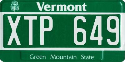 VT license plate XTP649