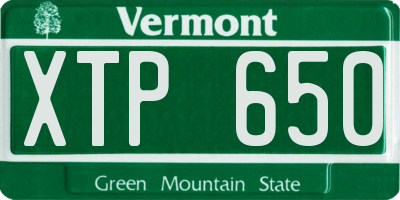 VT license plate XTP650