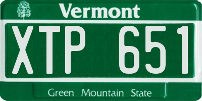 VT license plate XTP651