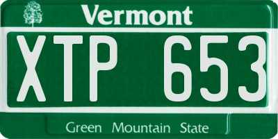 VT license plate XTP653