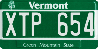 VT license plate XTP654