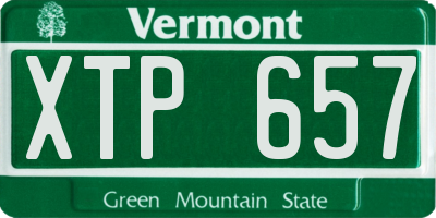 VT license plate XTP657