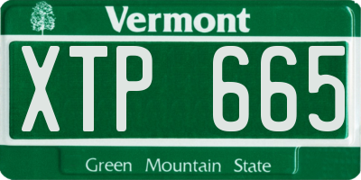 VT license plate XTP665