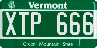 VT license plate XTP666