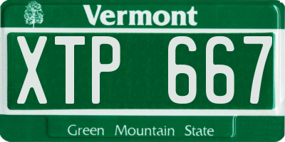 VT license plate XTP667