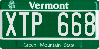VT license plate XTP668