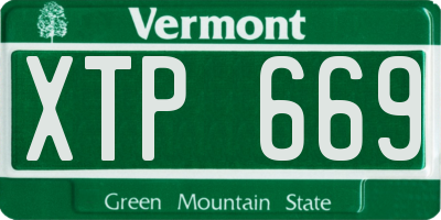 VT license plate XTP669