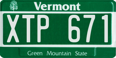 VT license plate XTP671