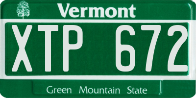 VT license plate XTP672