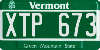 VT license plate XTP673