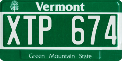 VT license plate XTP674