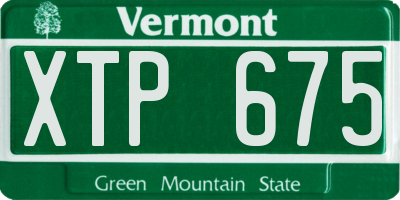 VT license plate XTP675