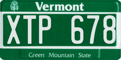 VT license plate XTP678
