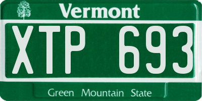 VT license plate XTP693