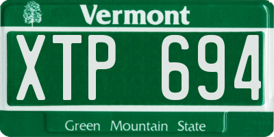 VT license plate XTP694