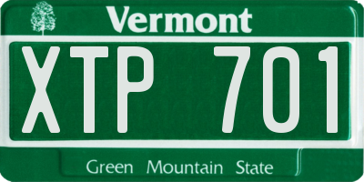 VT license plate XTP701