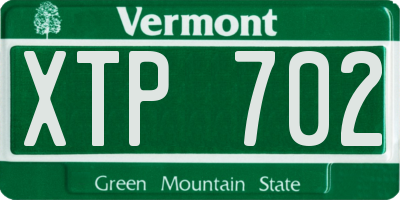 VT license plate XTP702