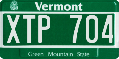 VT license plate XTP704