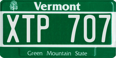VT license plate XTP707