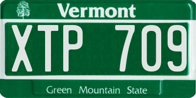 VT license plate XTP709