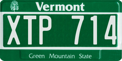 VT license plate XTP714