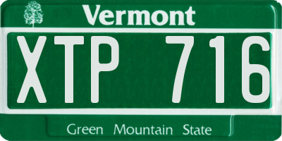 VT license plate XTP716