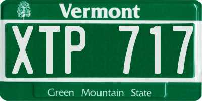 VT license plate XTP717