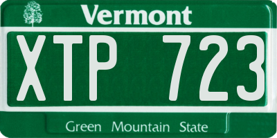 VT license plate XTP723