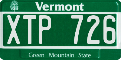 VT license plate XTP726