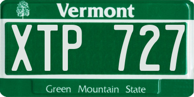 VT license plate XTP727