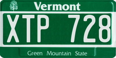 VT license plate XTP728