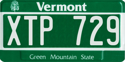 VT license plate XTP729