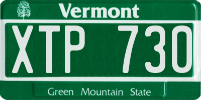 VT license plate XTP730