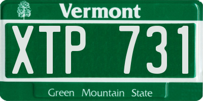 VT license plate XTP731