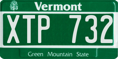VT license plate XTP732