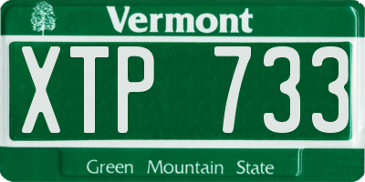 VT license plate XTP733