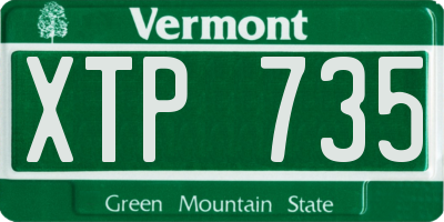 VT license plate XTP735
