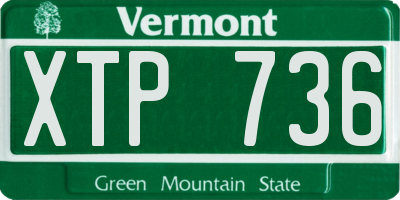 VT license plate XTP736