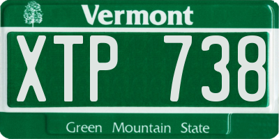 VT license plate XTP738