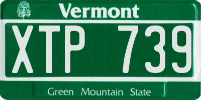 VT license plate XTP739